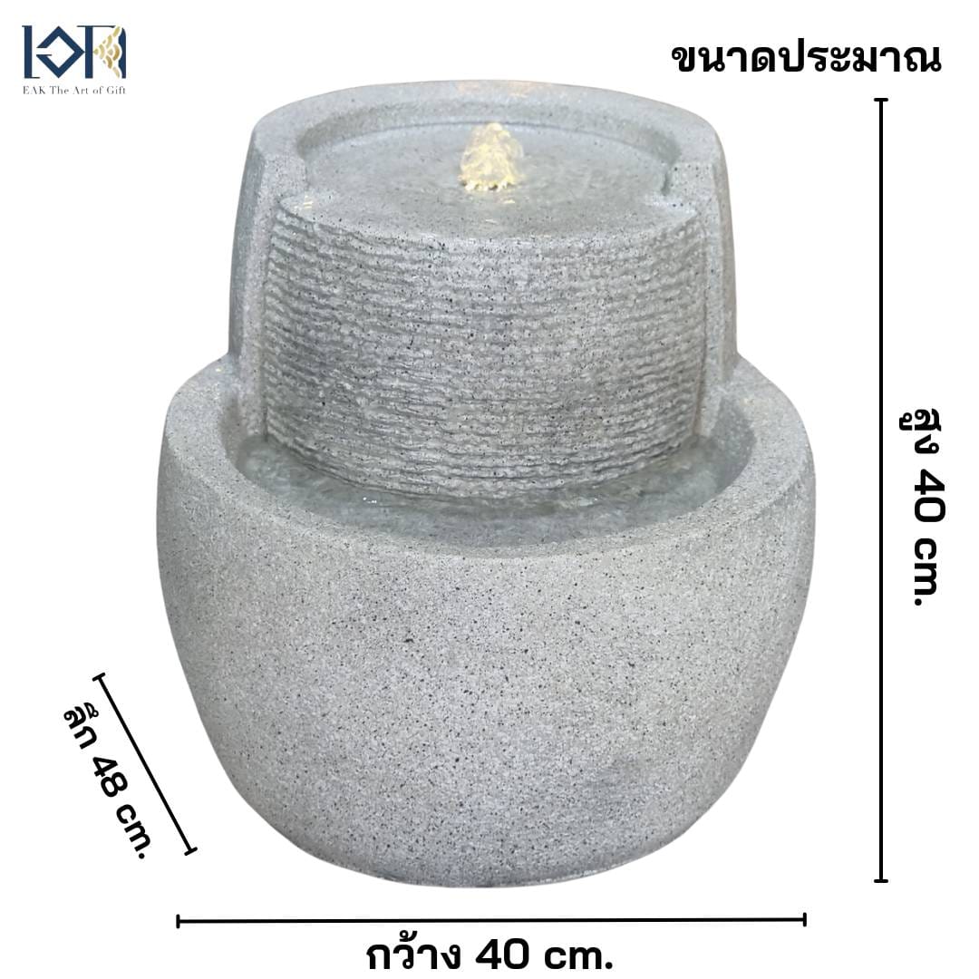 น้ำล้นตั้งพื้นเสริมฮวงจุ้ย EAKGIFT รุ่น2217 สีขาวดีไซน์โมเดิร์นทันสมัย วัสดุไฟเบอร์เรซิ่นทน_2
