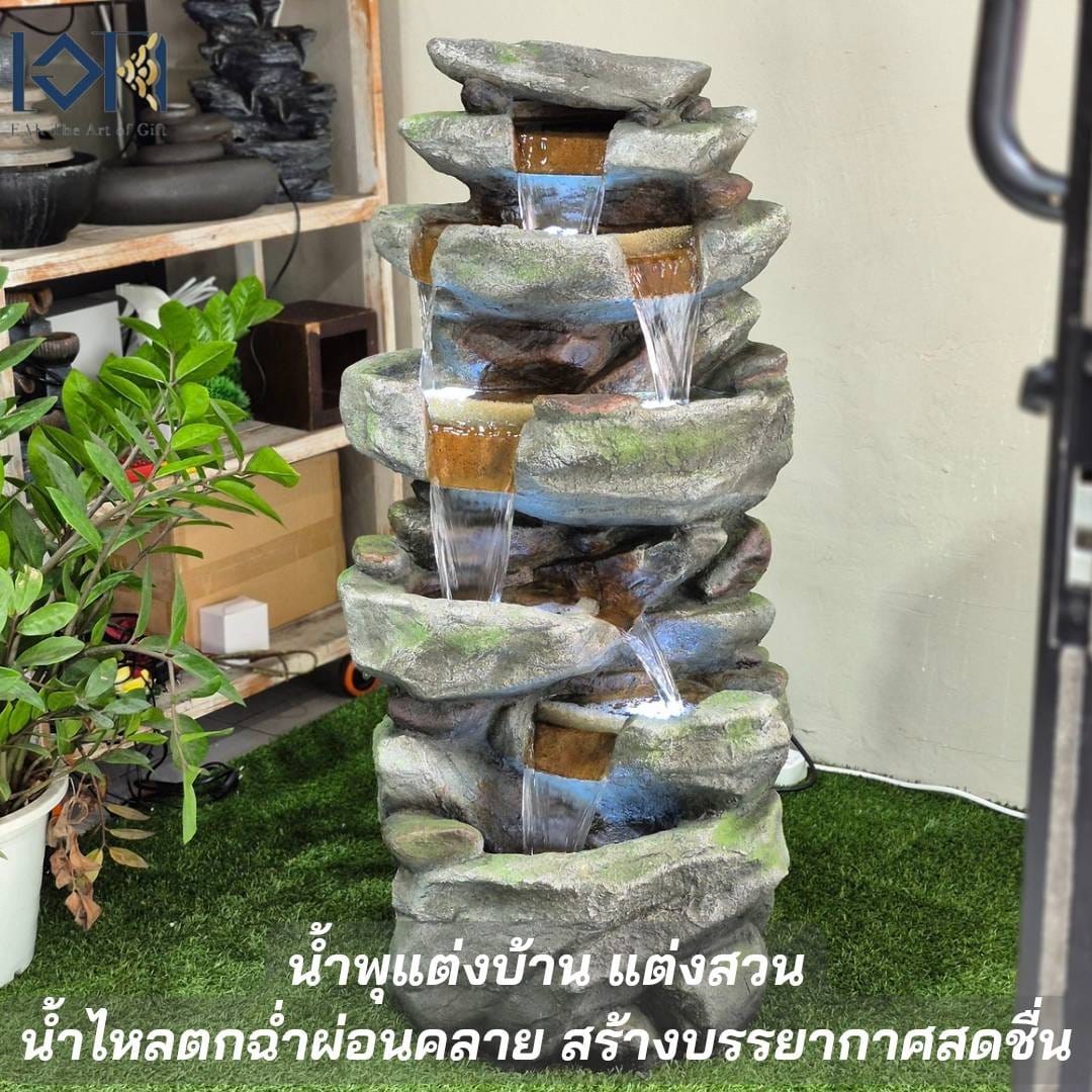 น้ำพุตั้งพื้นเสริมฮวงจุ้ย EAKGIFT รุ่น200015 อ่างน้ำพุตกแต่งวางหน้าบ้าน จัดสวนขนาดใหญ่_9