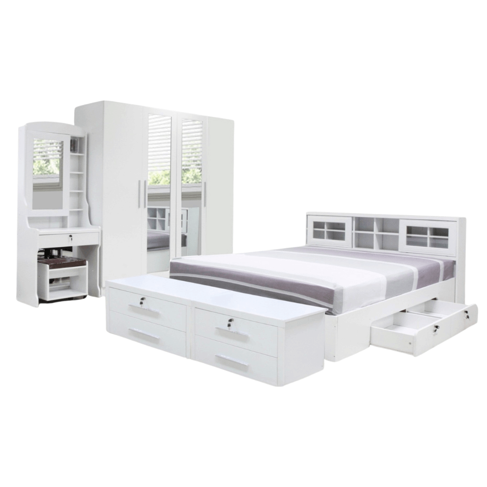 ชุดห้องนอน 3.5 ฟุต WISDOM DESIGN FURNITURE รุ่น NAKED1 สี ขาว_0