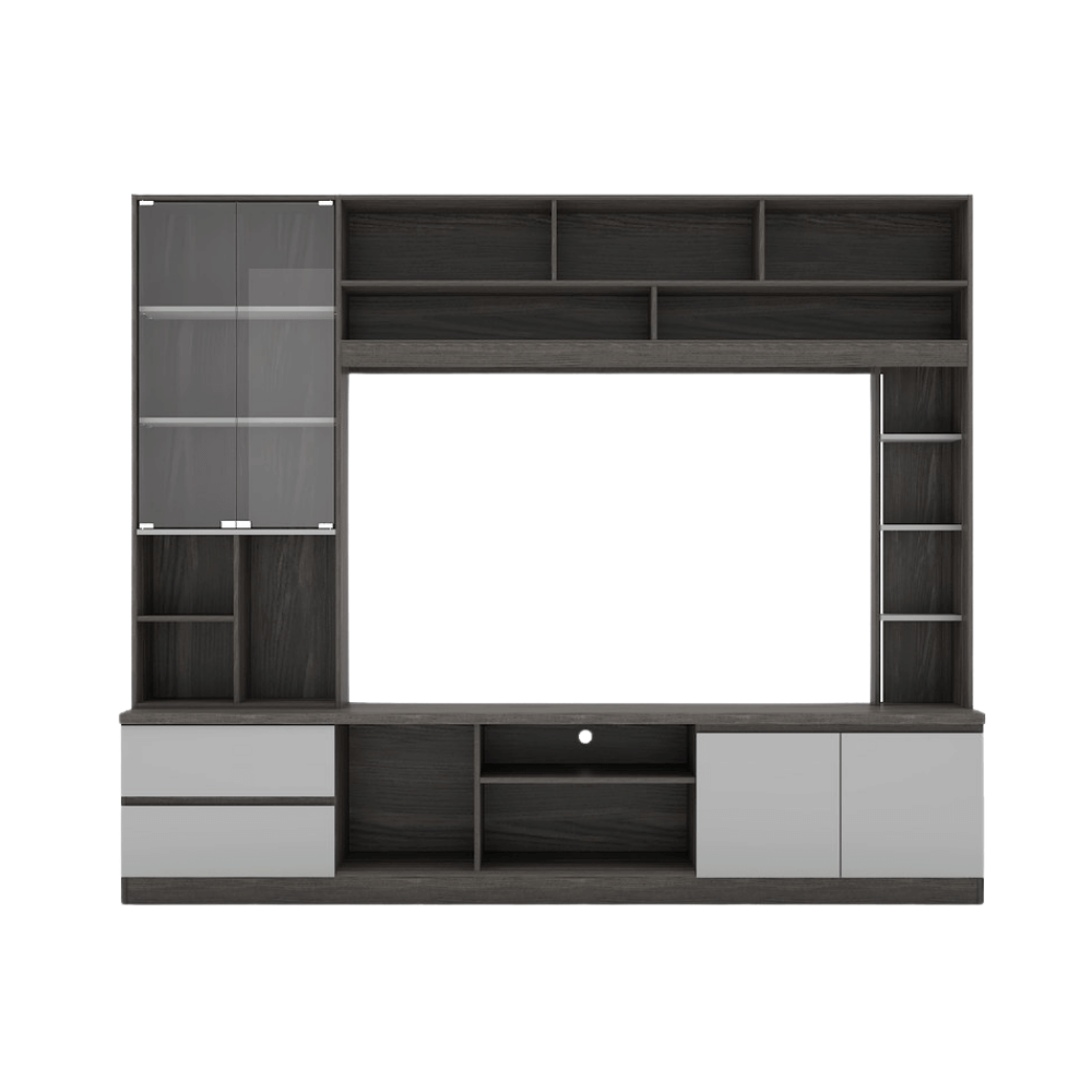 ตู้วางทีวี WISDOM DESIGN FURNITURE รุ่น HT-243B 240 ซม. สีไลท์เวงเก้/เทา