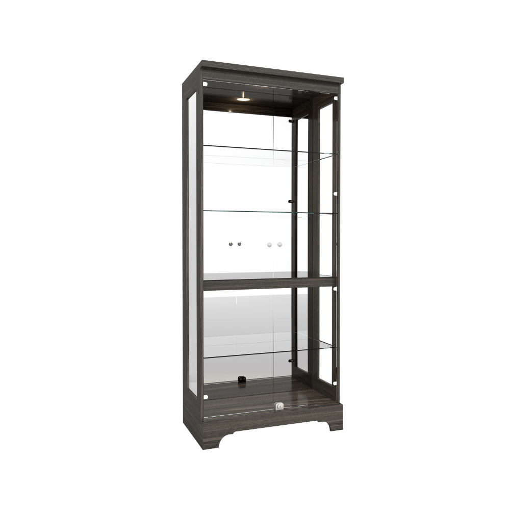 ตู้โชว์กระจก WISDOM DESIGN FURNITURE รุ่น CB-012G 80 ซม. สีไลท์เวงเก้