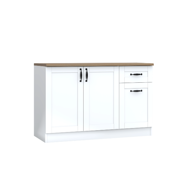 ตู้ตั้งพื้น ท็อปเรียบ WISDOM DESIGN FURNITURE KT-121C 120 ซม. สีขาว/โรม่า