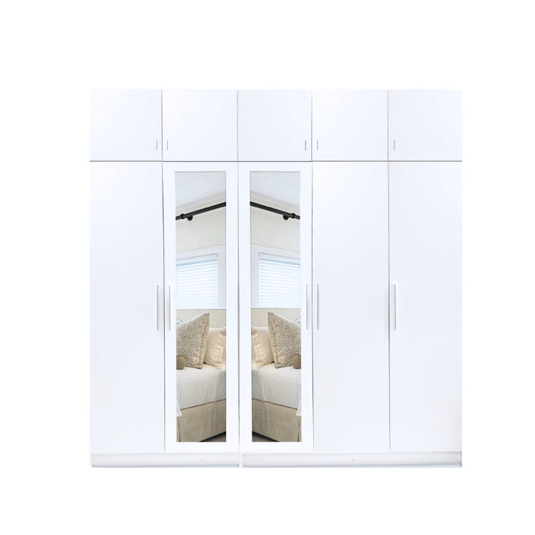 ตู้เสื้อผ้า 5 บานเปิด WISDOM DESIGN FURNITURE 225 ซม. สีขาว