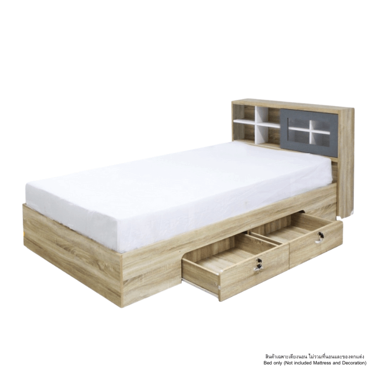 เตียง 3.5 ฟุต WISDOM DESIGN FURNITURE รุ่น DESIGN-D สีโซลิค