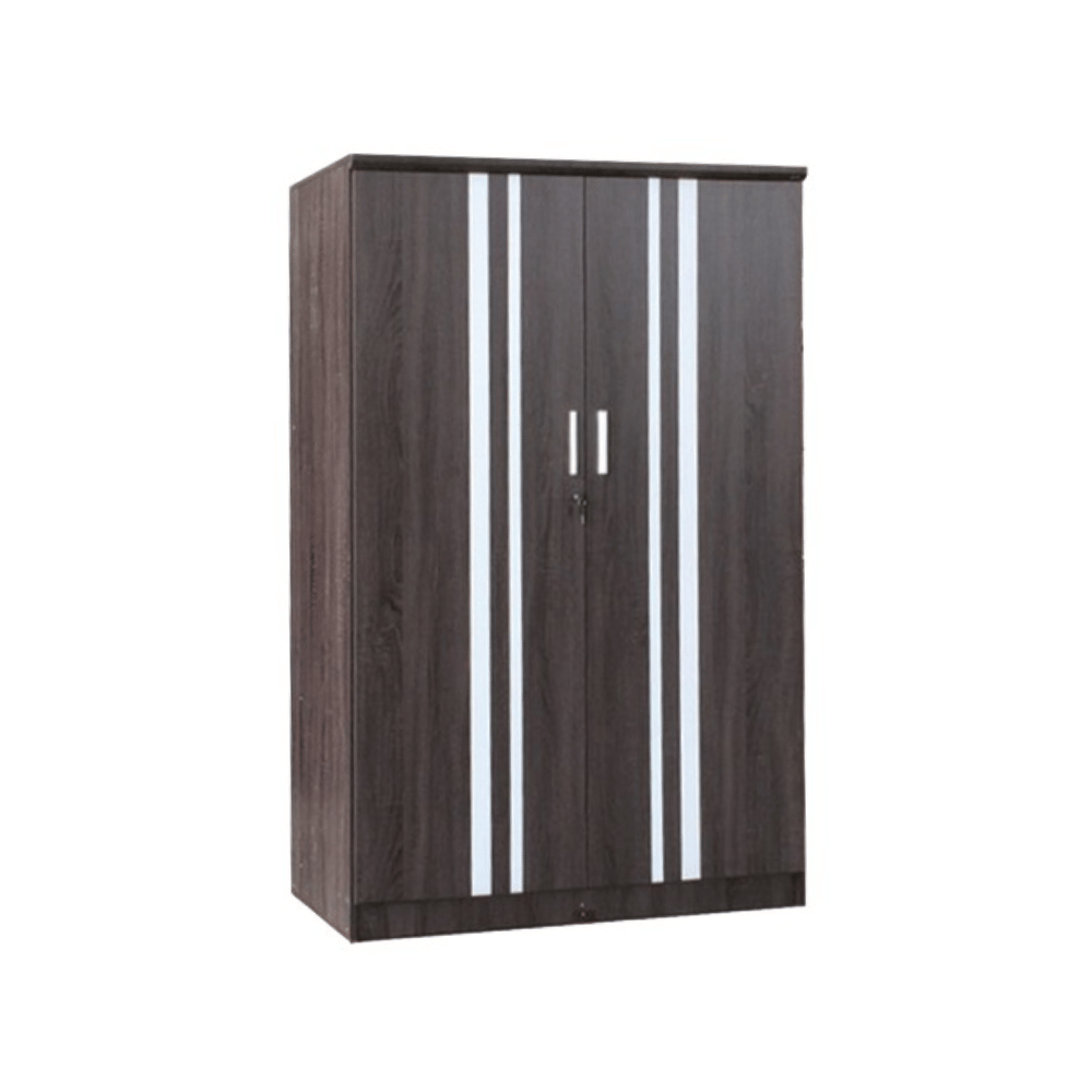 ตู้เสื้อผ้า 2 บานเปิด WISDOM DESIGN FURNITURE รุ่น WR403 120 ซม. สีแอชบราวน์/ขาว