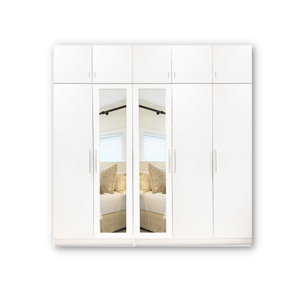 ตู้เสื้อผ้า 5 บานเปิด WISDOM DESIGN FURNITURE รุ่น MILANO225 สีขาว
