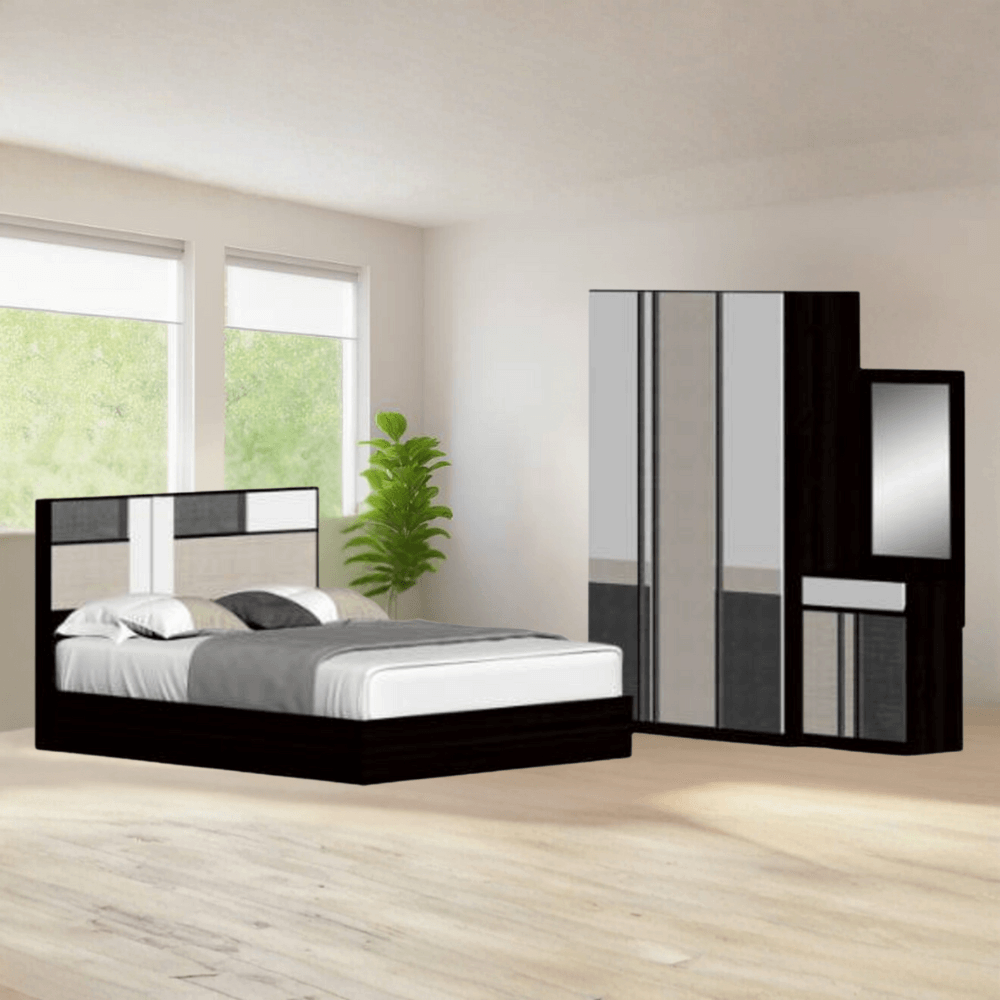 ชุดห้องนอน + ที่นอนสปริง 5 ฟุต WISDOM DESIGN FURNITURE รุ่น TOMMY สีโอ๊ค/เบจ_1