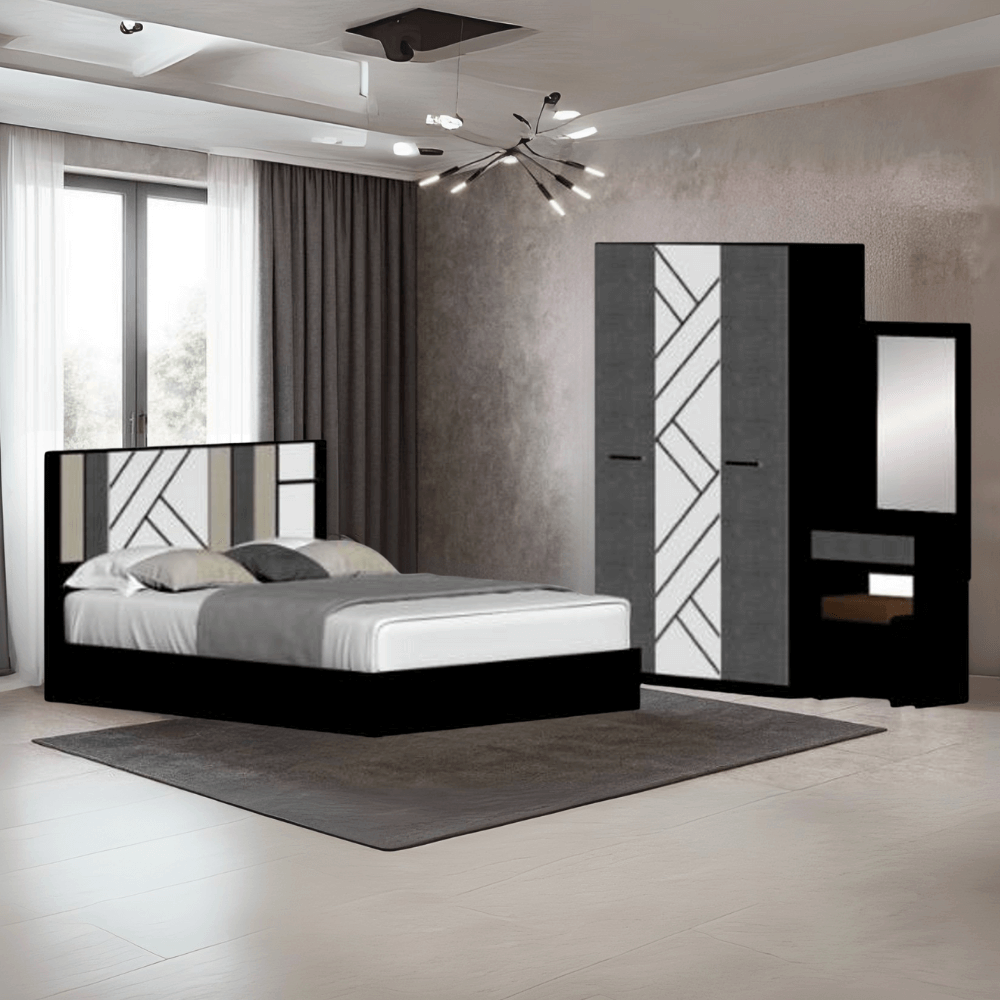 ชุดห้องนอน 5 ฟุต WISDOM DESIGN FURNITURE รุ่น JERRY สีโอ๊ค/กราไฟท์_1