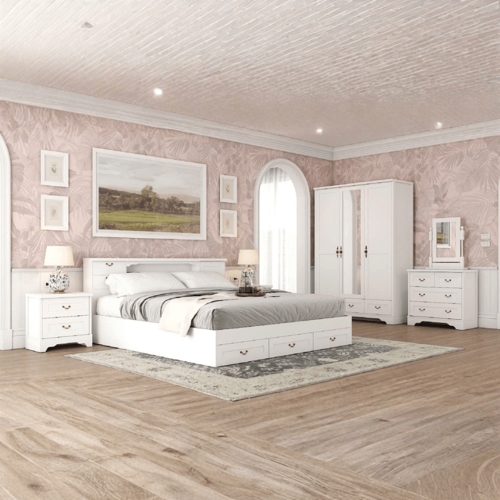 ชุดห้องนอน 3.5 ฟุต WISDOM DESIGN FURNITURE รุ่น JASMINE สีขาว_1