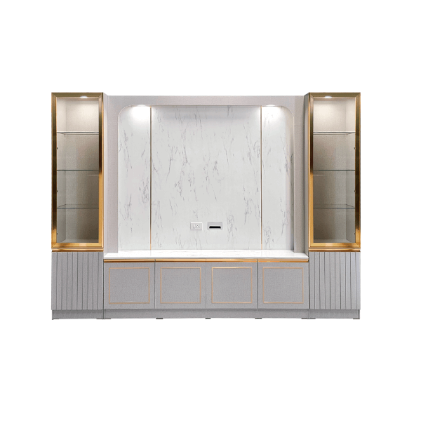ตู้วางทีวี WISDOM DESIGN FURNITURE รุ่น ORIANNA 300 ซม. สีไลท์ยีนส์/ไวท์มาร์เบิ้ล