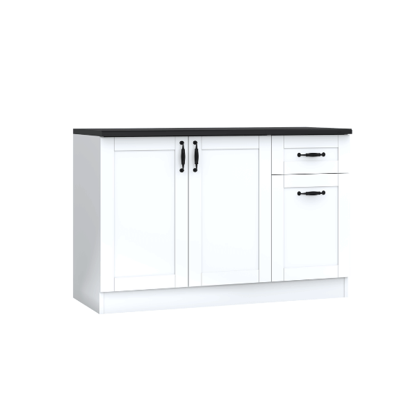 ตู้ตั้งพื้น ท็อปเรียบ WISDOM DESIGN FURNITURE KT-121C 120 ซม. สีขาว/ดำ