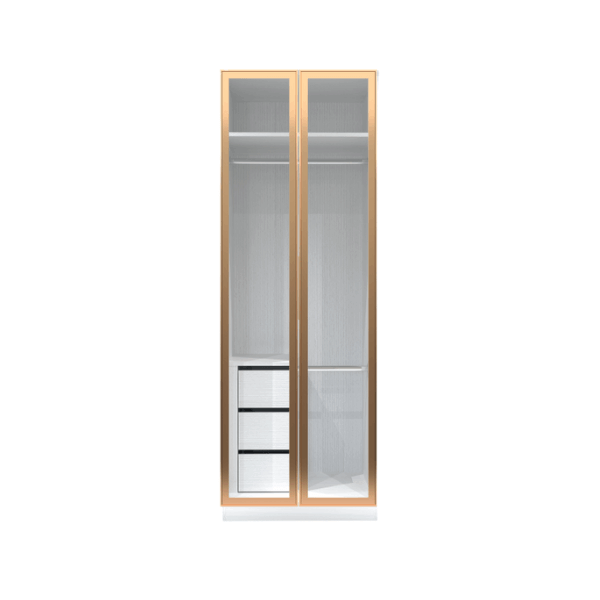 ตู้เสื้อผ้า 2 บานเปิด WISDOM DESIGN FURNITURE รุ่น GC-801B 80 ซม. สีขาว/ซอฟท์มาร์เบิ้ล