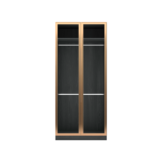 ตู้เสื้อผ้าบานเปิด 2 ประตู WISDOM DESIGN FURNITURE รุ่น GC-1001B 100 ซม. สีแอชเกรย์/โกลด์_1
