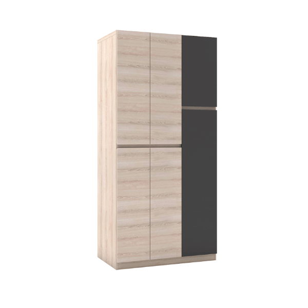 ตู้เสื้อผ้า 3 บานเปิด WISDOM DESIGN FURNITURE รุ่น WR-912 90 ซม. สีโซลิค/กราไฟท์