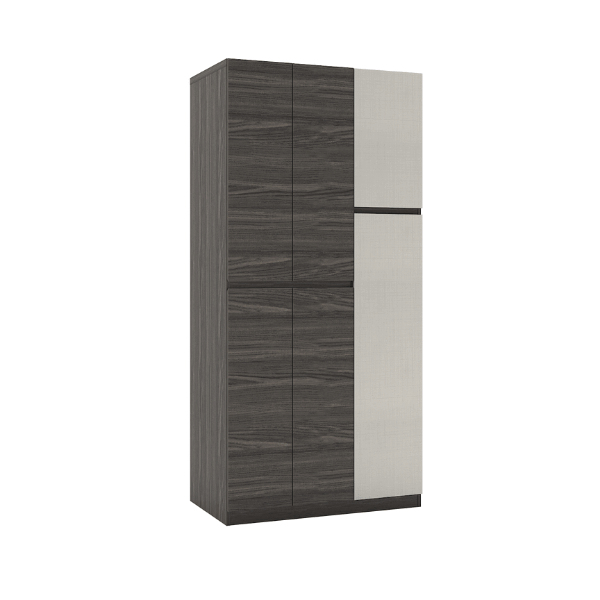 ตู้เสื้อผ้า 3 บานเปิด WISDOM DESIGN FURNITURE รุ่น WR-912 90 ซม. สีไลท์เวงเก้/แฟบริค