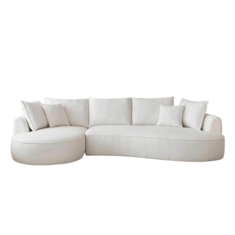 โซฟา 3 ที่นั่ง WISDOM DESIGN FURNITURE รุ่น ANGLE 300 ซม. ผ้าขนแกะ สีขาว