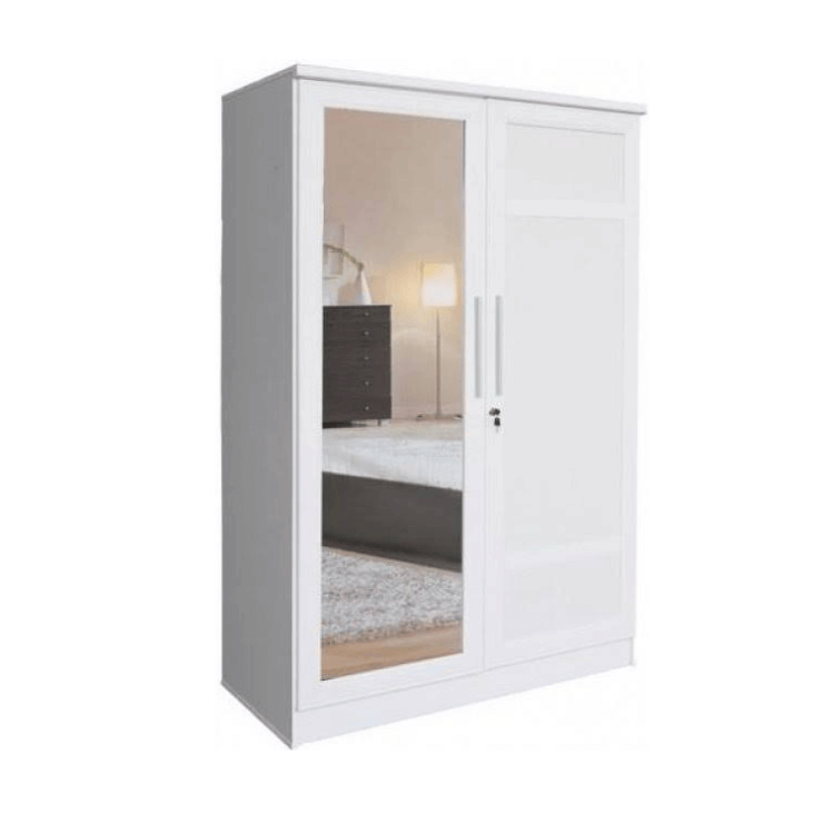 ตู้เสื้อผ้า 2 บานเปิด WISDOM DESIGN FURNITURE รุ่น C-120 SIMPLE E 120 ซม. สีขาว