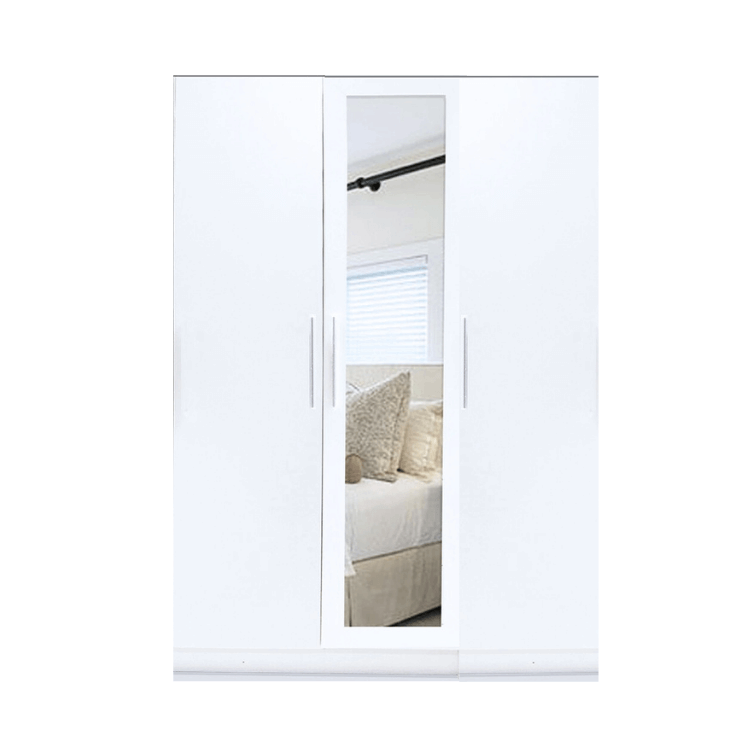 ตู้เสื้อผ้า 3 บานเปิด WISDOM DESIGN FURNITURE รุ่น MILANO135 135 ซม. สีขาว