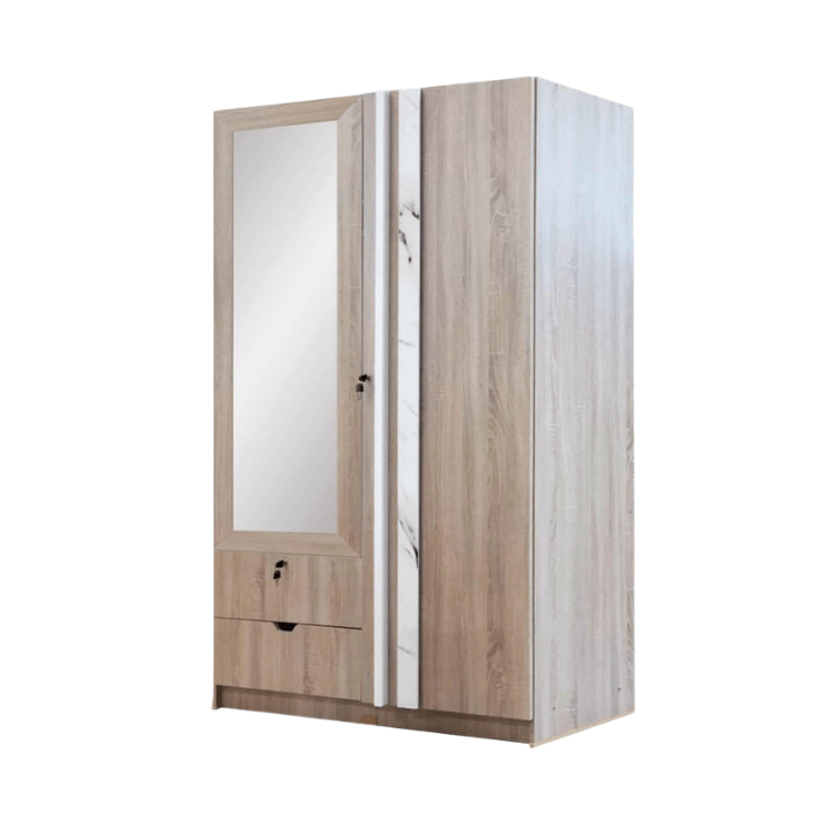 ตู้เสื้อผ้า 2 บานเปิด WISDOM DESIGN FURNITURE รุ่น W1219M 120 ซม. สีโซลิค/หินอ่อน