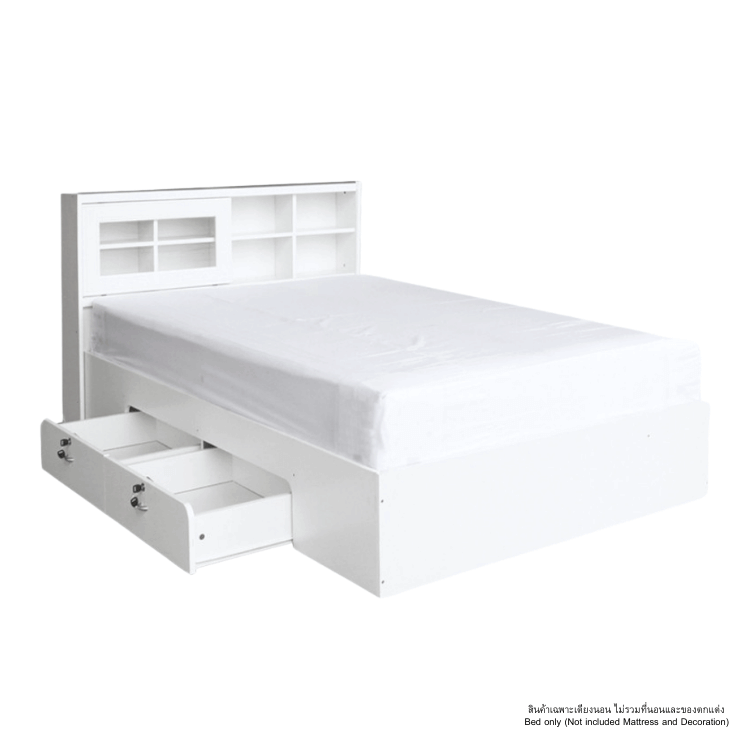 เตียง 3.5 ฟุต WISDOM DESIGN FURNITURE รุ่น DESIGN-D สีขาว