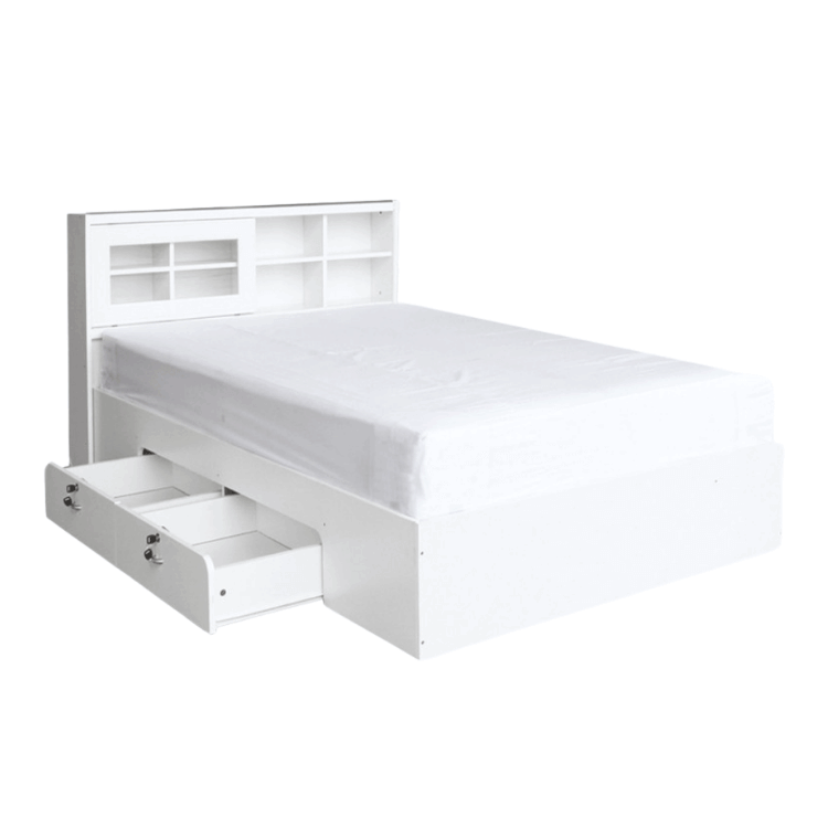 เตียง + ที่นอน PVC 3.5 ฟุต WISDOM DESIGN FURNITURE รุ่น DESIGN-D สีขาว