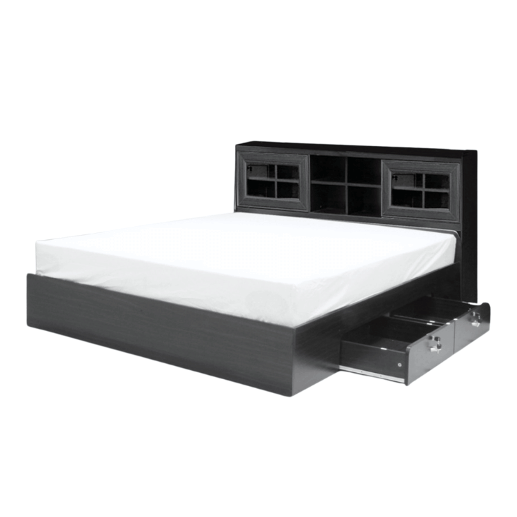เตียง + ที่นอน PVC 5 ฟุต WISDOM DESIGN FURNITURE รุ่น DESIGN-D สีโอ๊ค