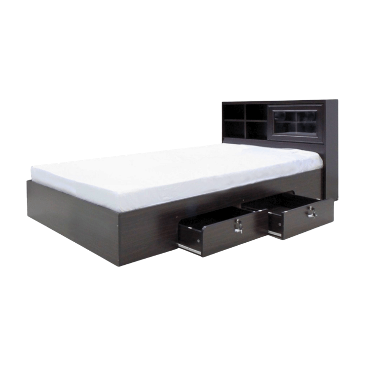 เตียง + ที่นอนสปริง 3.5 ฟุต WISDOM DESIGN FURNITURE รุ่น DESIGN-D สีโอ๊ค