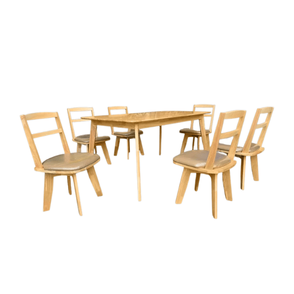 ชุดโต๊ะอาหารไม้ 6 ที่นั่ง WISDOM DESIGN FURNITURE รุ่น HIWAY 150 ซม. สีธรรมชาติ