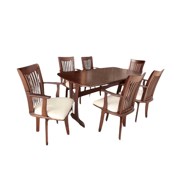 ชุดโต๊ะอาหารไม้ 6 ที่นั่ง WISDOM DESIGN FURNITURE รุ่น RUSSELL 180 ซม. สีคาปูชิโน่
