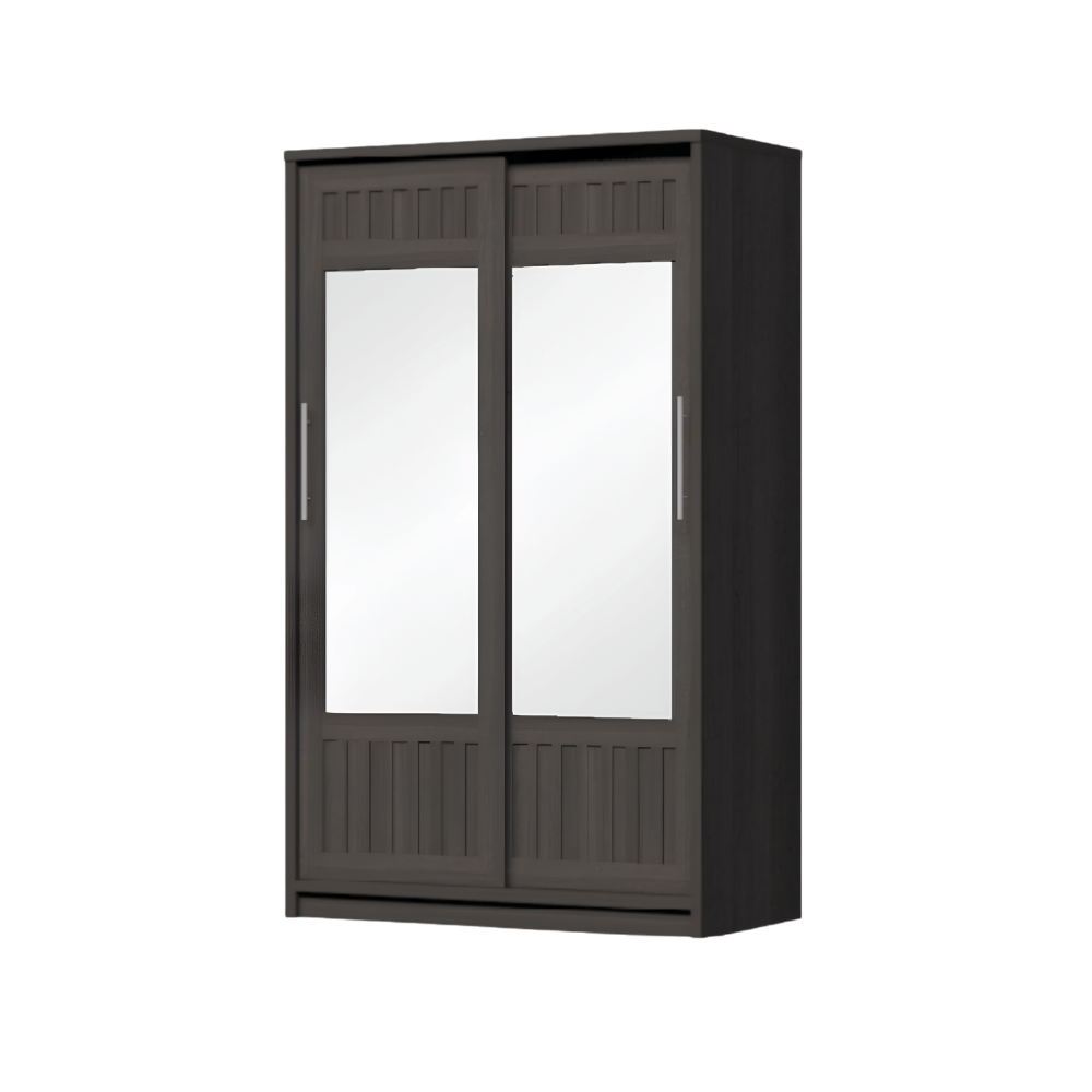 ตู้เสื้อผ้าบานเลื่อนกระจกเงา WISDOM DESIGN FURNITURE รุ่น W12SL 120 ซม. สีโอ๊ค