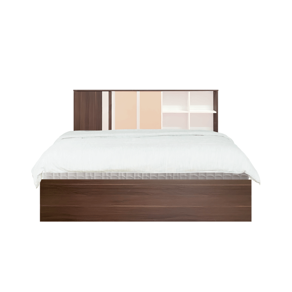 ชุดห้องนอน + ที่นอนสปริง 6 ฟุต WISDOM DESIGN FURNITURE รุ่น CITY PLUS วอลนัท_2