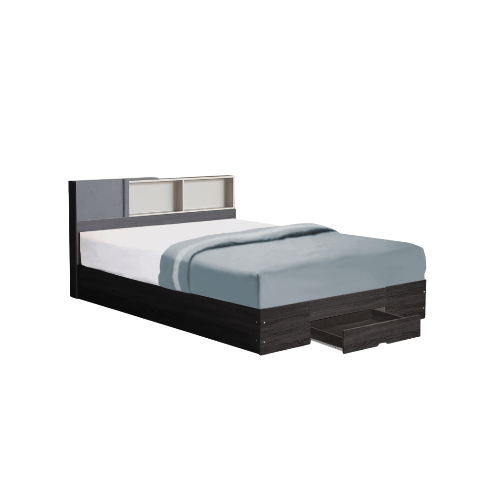 ชุดห้องนอน + ที่นอนสปริง 5 ฟุต WISDOM DESIGN FURNITURE รุ่น AVA สี แอชบราวน์ ลิ้นชักท้ายเตียง_2