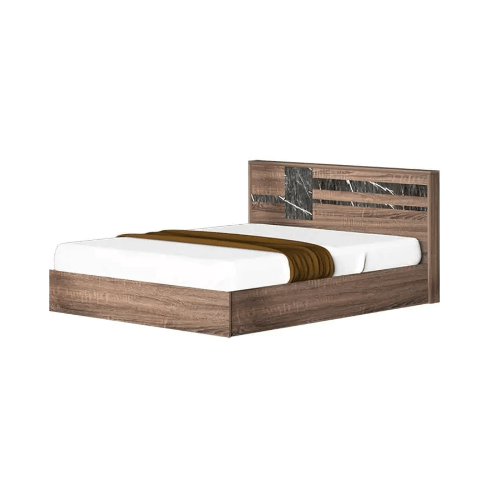 ชุดห้องนอน + ที่นอนสปริง 5 ฟุต WISDOM DESIGN FURNITURE รุ่น GALAXY EXTRA สี วอลนัท/หิน_2
