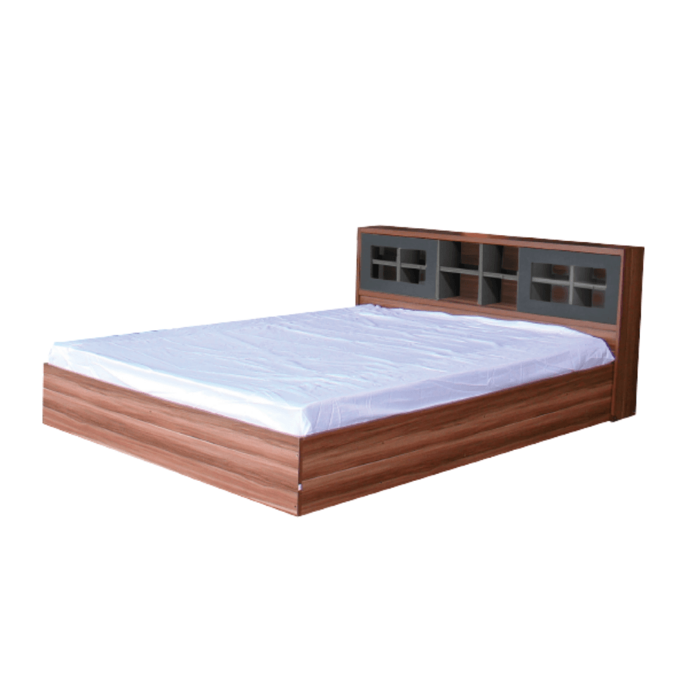 ชุดห้องนอน + ที่นอนสปริง 5 ฟุต WISDOM DESIGN FURNITURE รุ่น WISDOM สี วอลนัท/ยีนส์_2
