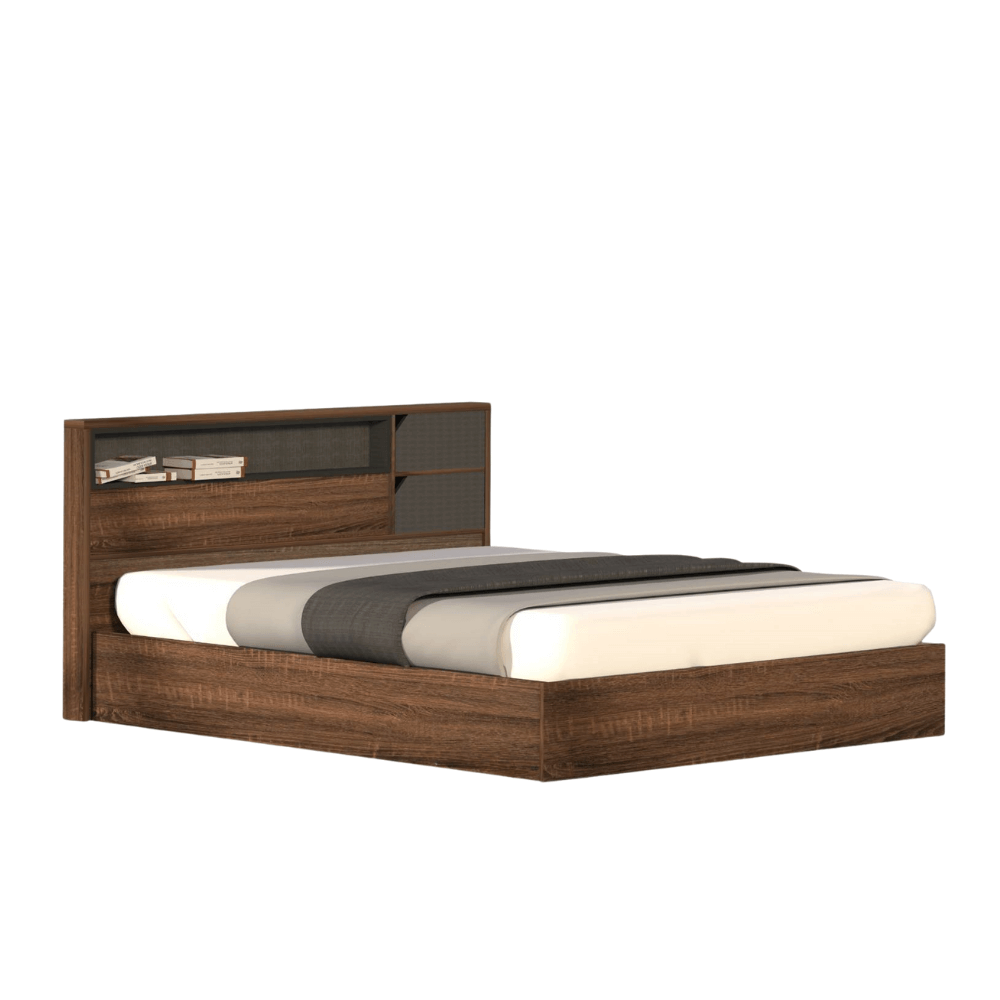 ชุดห้องนอน 5 ฟุต WISDOM DESIGN FURNITURE รุ่น BENNER สี วอลนัท/กราไฟท์_2
