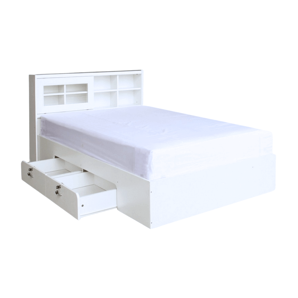 ชุดห้องนอน + ที่นอน PVC 6 ฟุต WISDOM DESIGN FURNITURE รุ่น RADDER สีขาว_2