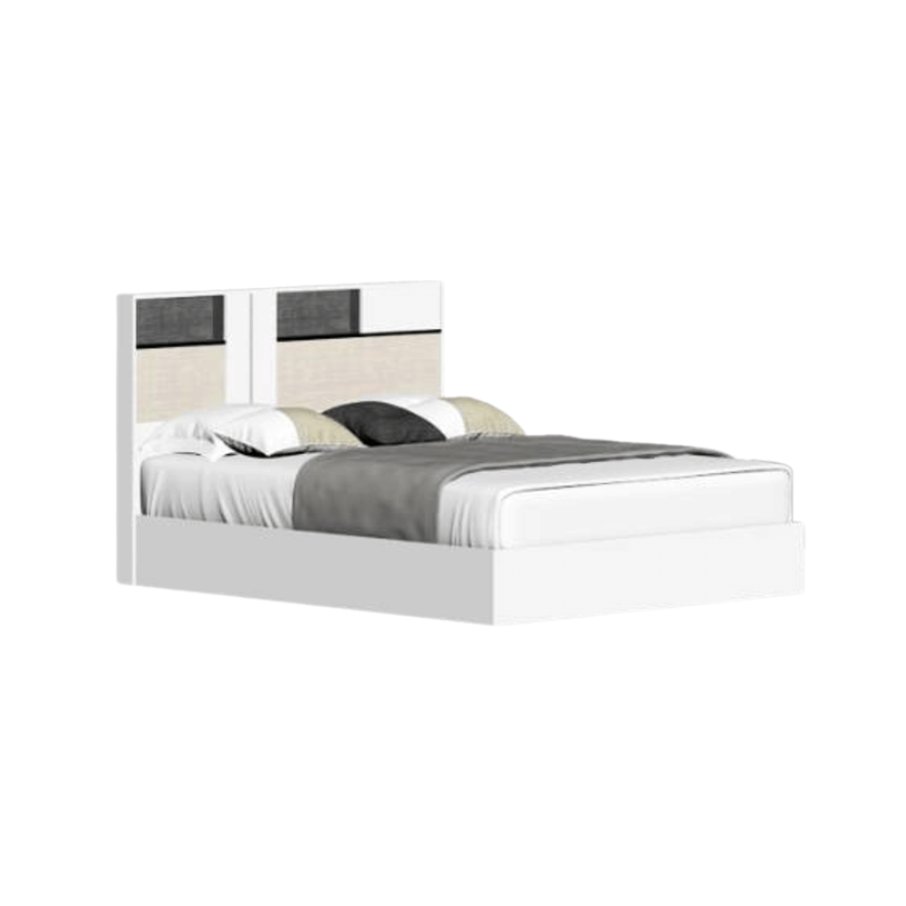 ชุดห้องนอน + ที่นอนสปริง 6 ฟุต WISDOM DESIGN FURNITURE รุ่น TOMMY สีขาว/เบจ_2