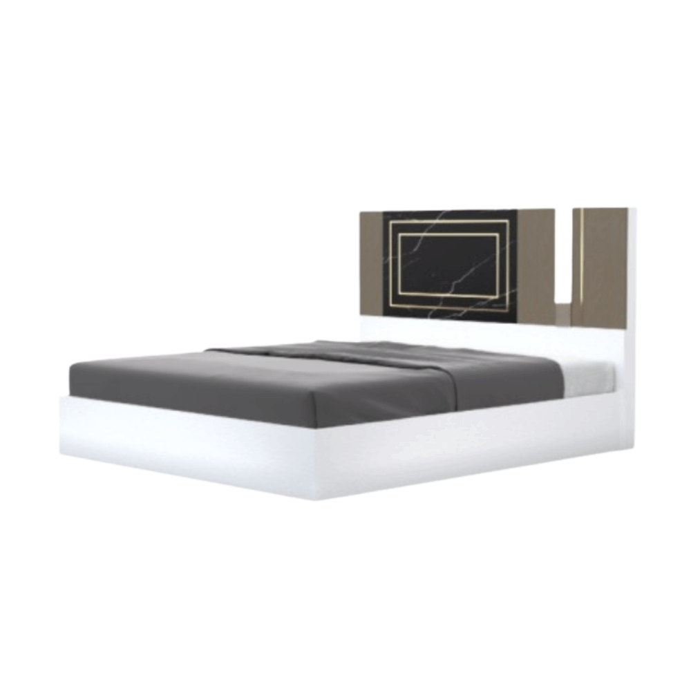 ชุดห้องนอน 5 ฟุต WISDOM DESIGN FURNITURE รุ่น CHARLOTTE สีขาว/ดาร์คมาร์เบิ้ล/ฟอสซิลค์