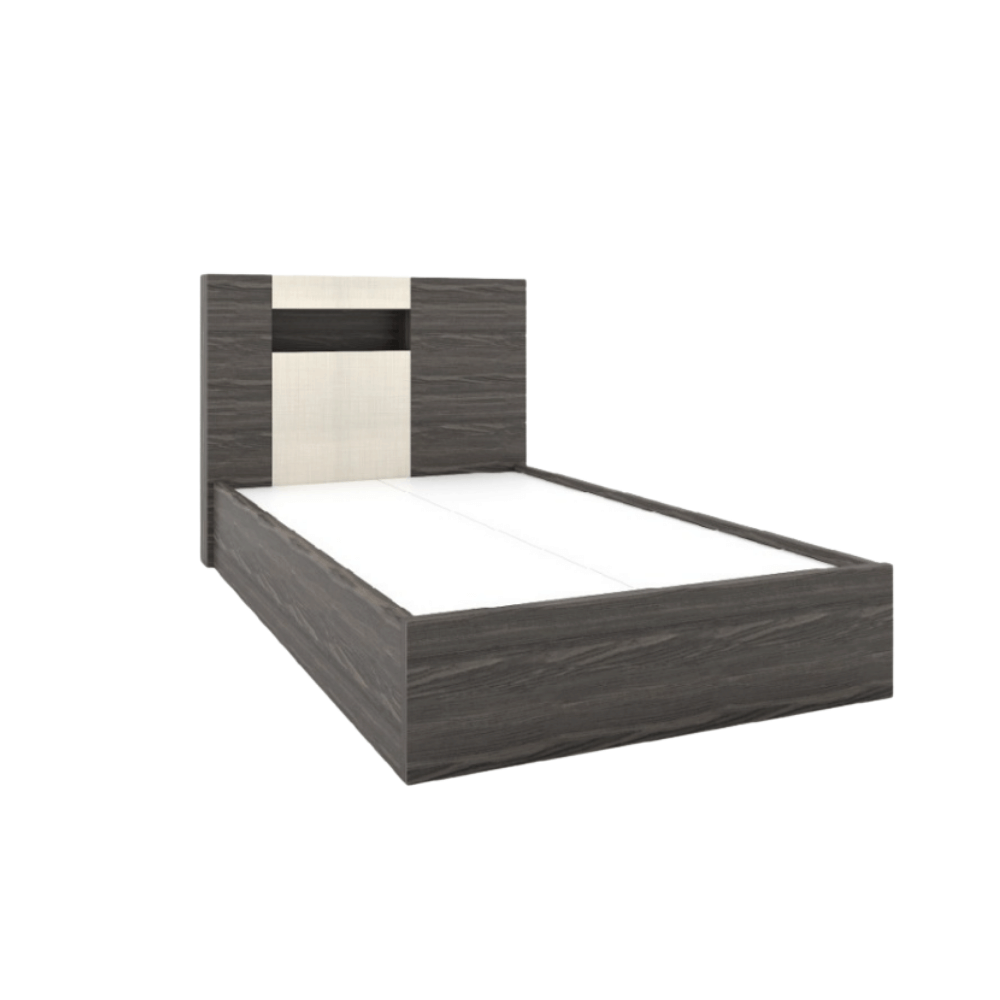 ชุดห้องนอน + ที่นอนสปริง 3.5 ฟุต WISDOM DESIGN FURNITURE รุ่น SCOOBY สีไลท์เวงเก้/แฟบริค_2