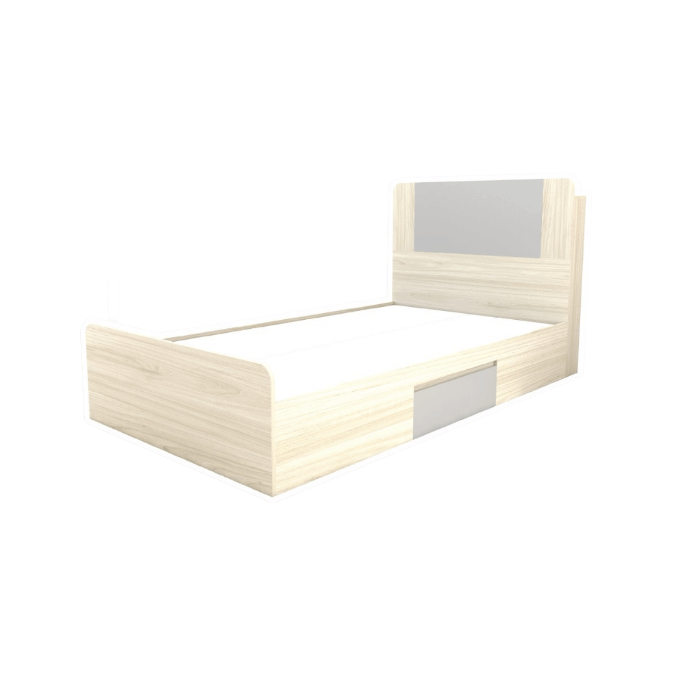 ชุดห้องนอน + ที่นอน PVC 3.5 ฟุต WISDOM DESIGN FURNITURE รุ่น FAMINGO1 สีไวท์โอ๊ค/เทา_2