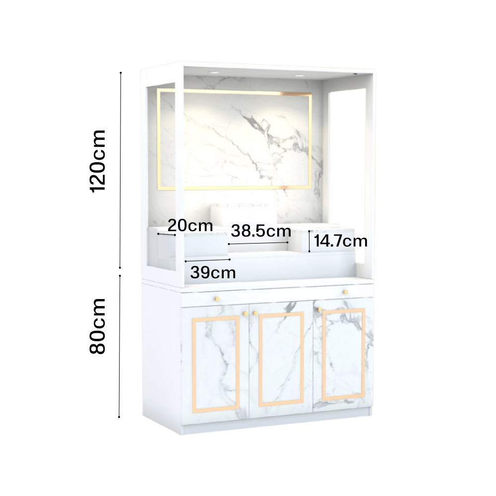 ตู้พระ WISDOM DESIGN FURNITURE รุ่น GO-02 ขนาด 120 ซม. สีขาว/มาร์เบิ้ล