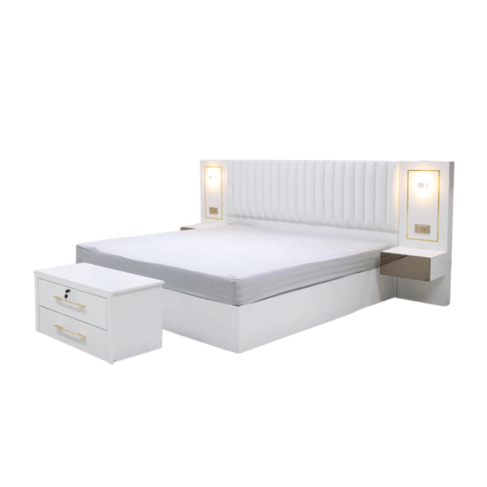 ชุดห้องนอน + ที่นอน PVC 6 ฟุต WISDOM DESIGN FURNITURE รุ่น WHITE GOLD สีขาว_2