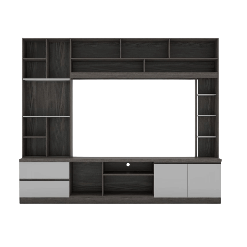 ตู้วางทีวี WISDOM DESIGN FURNITURE รุ่น HT-243A 240 ซม. สีไลท์เวงเก้/เทา
