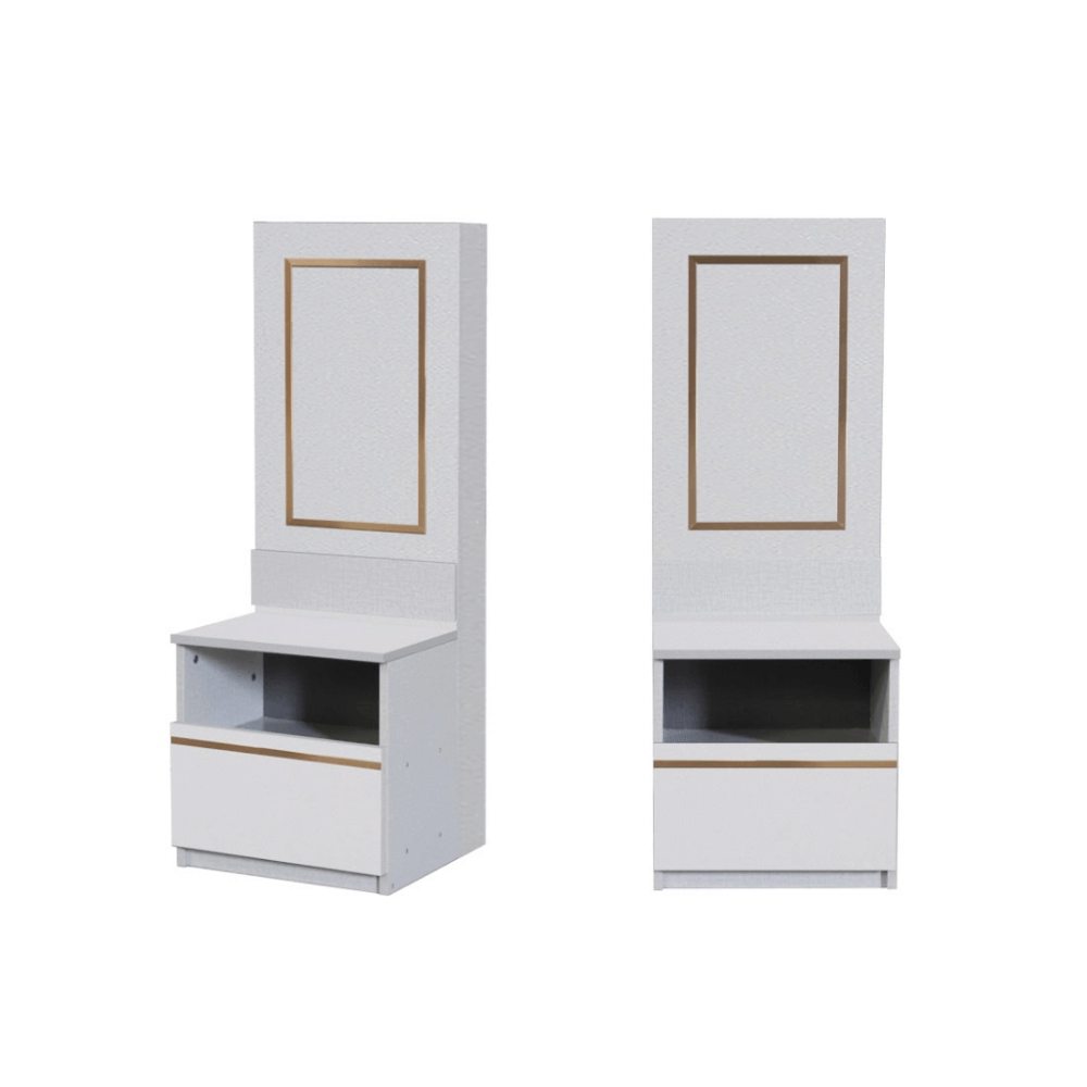 ชุดห้องนอน + ที่นอนสปริง 6 ฟุต WISDOM DESIGN FURNITURE รุ่น BRAELYN 6 สีไลท์ยีนส์/ขาว