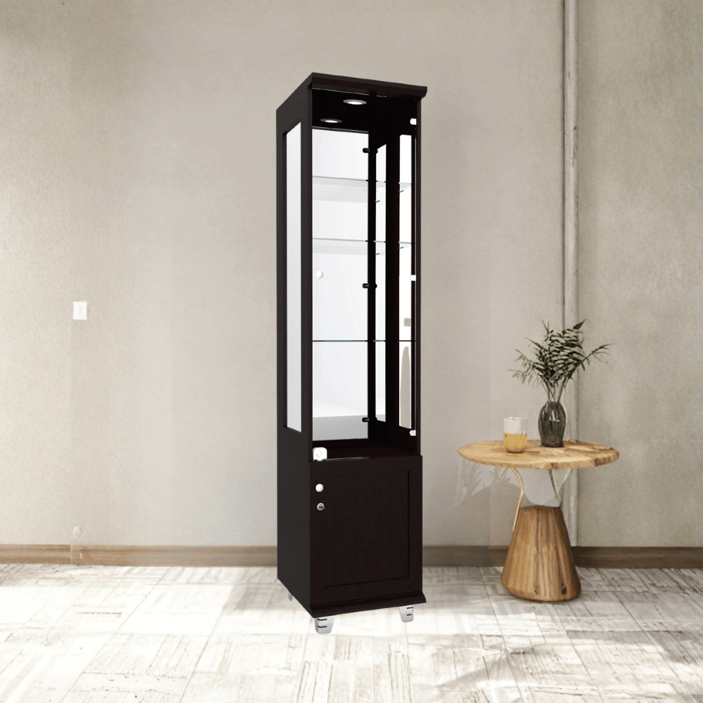 ตู้โชว์กระจก WISDOM DESIGN FURNITURE รุ่น CB-003 40 ซม. สีโอ๊ค