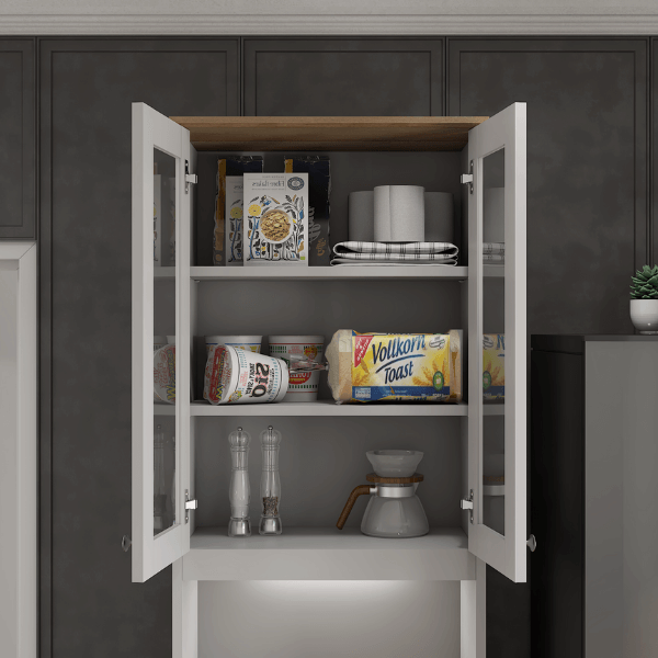 ครัวไม้สำเร็จ ตู้ตั้งพื้นพร้อมช่องใส่ไมโครเวฟ WISDOM DESIGN FURNITURE รุ่น KT-60 60 ซม. สีฟ็อก/โรม่า_2