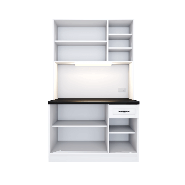 ครัวไม้สำเร็จ ตู้ตั้งพื้นท็อปเรียบ WISDOM DESIGN FURNITURE KT-121B 120 ซม. สีขาว/ดำ