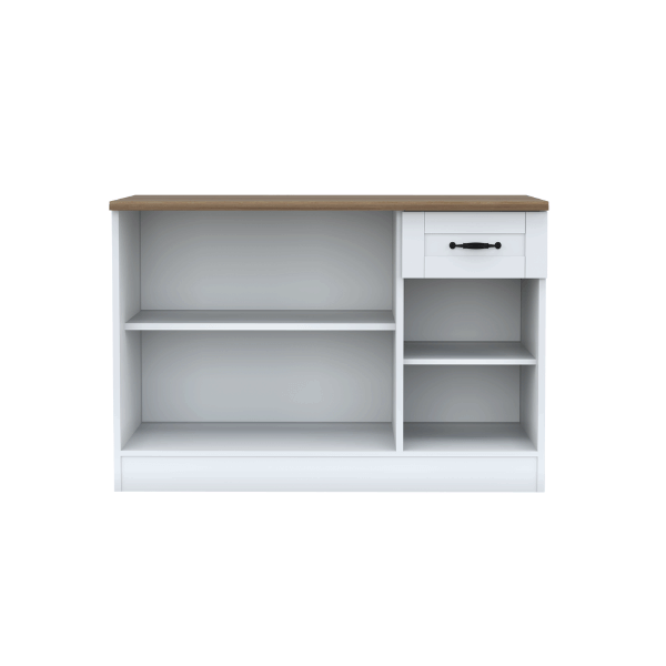 ตู้ตั้งพื้น ท็อปเรียบ WISDOM DESIGN FURNITURE KT-121C 120 ซม. สีขาว/โรม่า