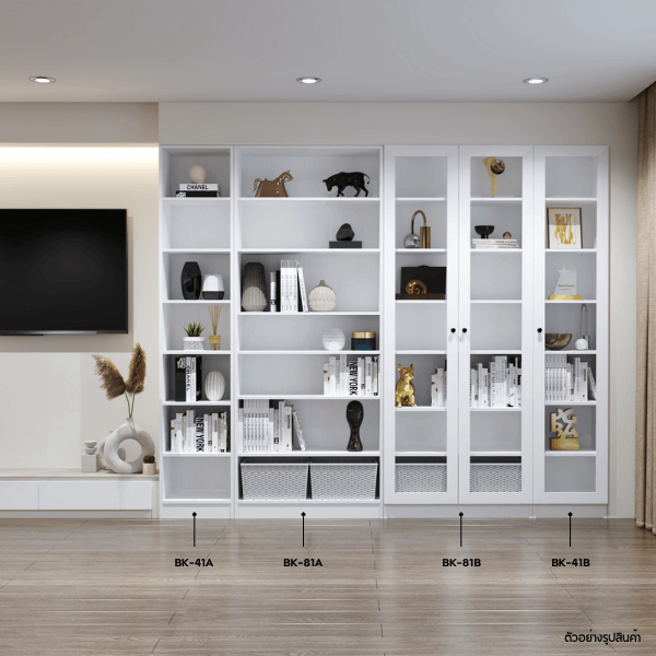 ชั้นวางของทึบ 7 ชั้น WISDOM DESIGN FURNITURE รุ่น BK-41A 40 ซม. สีขาว_2