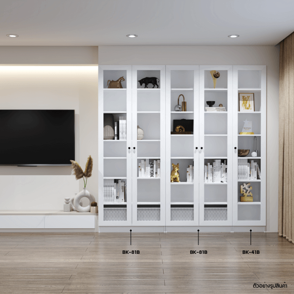 ตู้หนังสือ WISDOM DESIGN FURNITURE รุ่น BK-41B 40 ซม. สีขาว_2